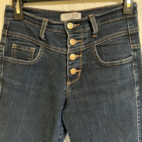 Judy Blue Los Angeles Dark Wash High Rise Button Fly Skinny Jean - Size 1 - Picture 3 of 7